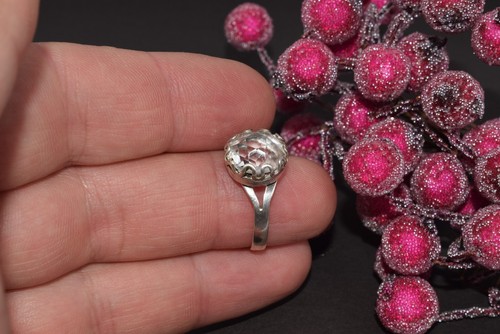 Collectible jewelry ! Antique Ukraine russian stone Rock Crystal Silver 875 ring - Picture 17 of 17