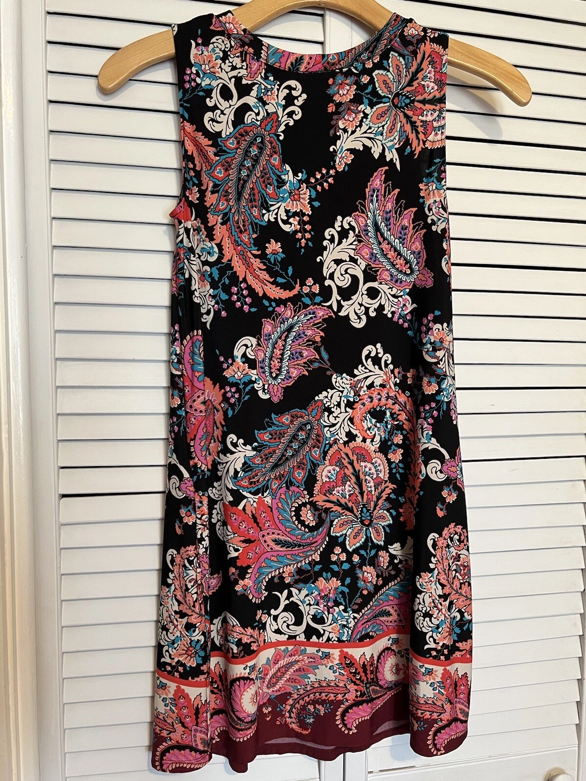 ALYX Vestito Donna Taglia Small Petite SP Senza Maniche Cambio Paisley Tasche Mini