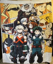 MY HERO ACADEMIA - BIG GROUP SUBLIMATION THROW BLANKET Soft Fleece 60X50  New