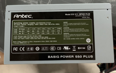 Antec BP550 PLUS 80 Plus 550W Max Semi-Modular ATX Power Supply Unit Used