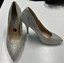 BETSEY JOHNSON 7.5 Size Rhinestone SHINE PUMPS Heels Bridal Party Women  s