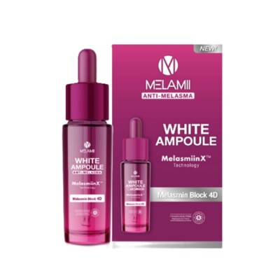 Melamii White Ampoule Melasmiin Block 4D Anti Melasma Blemishes 15ml.