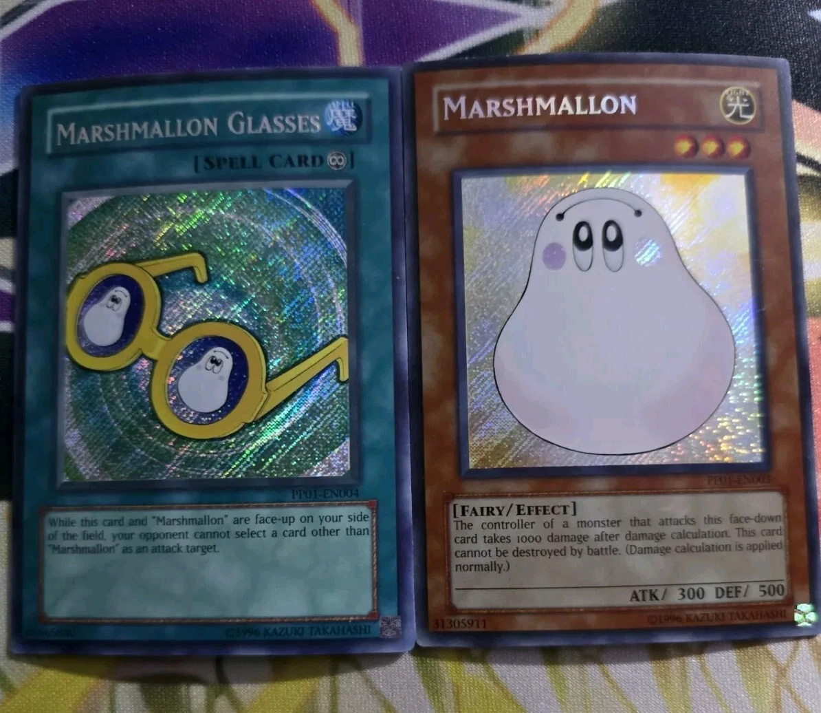 Yugioh Marshmallon & Marshmallon Glasses PP01 Secret Rare Pair LP TO NM  Pair | eBay