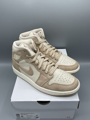 Nike Air Jordan 1 Mid SE Legend Light Brown Sail EU 39 US(W) 8 Braun Beige Neu