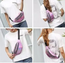 Womens Pink Three Zipper Fanny Pack