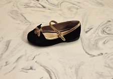 New Gucci 'Bee' Mary Jane Ballet Flats Black Suede Girls 7 US 23 Eur. MSRP 420