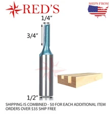 Tideway Carbide IND LC01020408 1/4" Straight 1/2" shank router bit