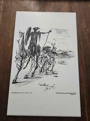 Salvador Y Sancho Dali Don Quijote on Tile Quixote 1945 DALI2000 Edicion XL