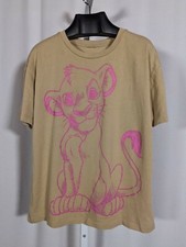 Lion King Simba Illustrated Pink Brown Vintage 90s T Shirt Small