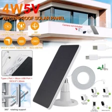 Universal Solar Panel for Ring Spotlight Stick Up Cam Battery Charger 10ft Cable