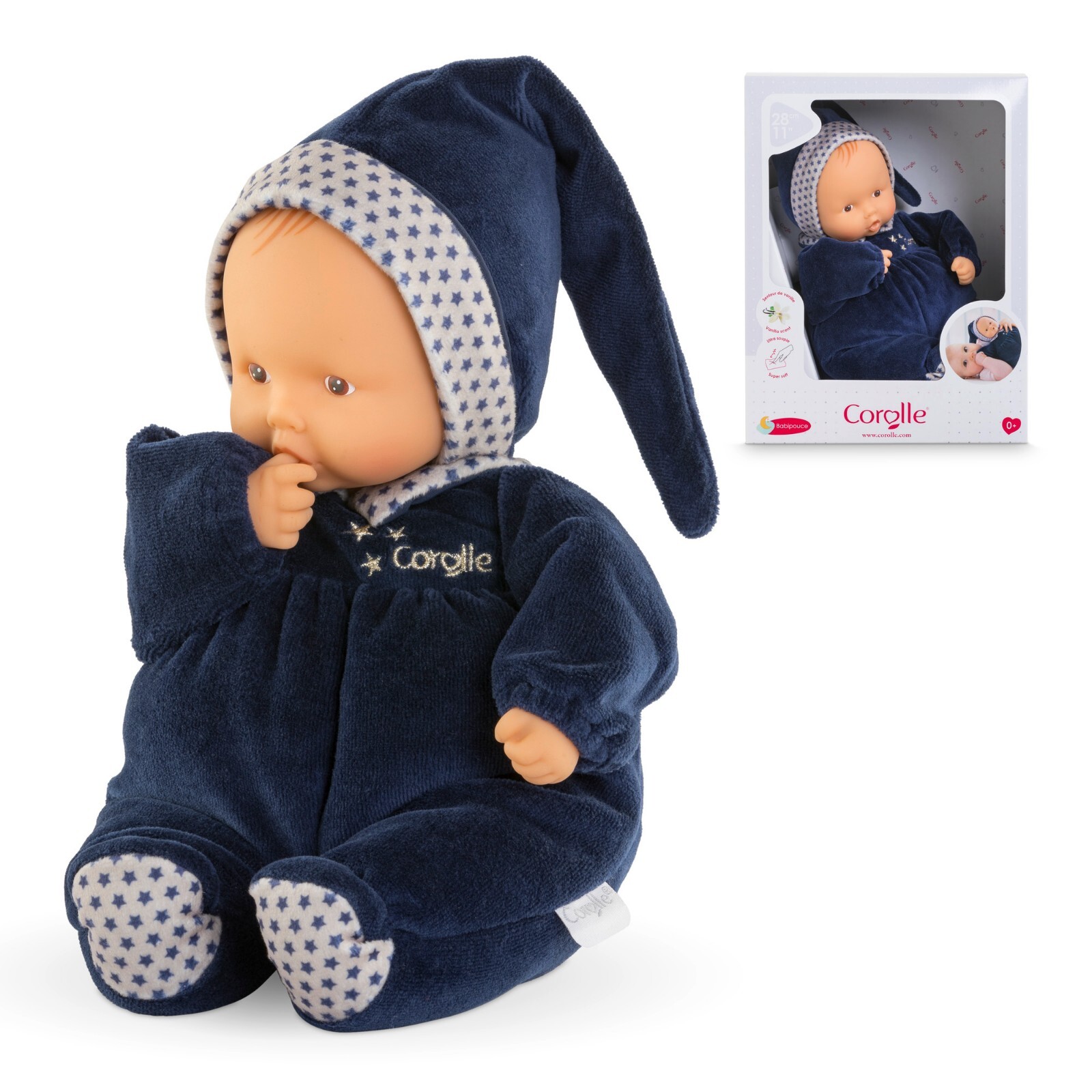 Doudou Babipouce Marine Corolle 28cm premier éveil sensoriel de bébé - 2