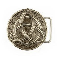 Triquetra german silver belt buckle, Celtic Trinity Knot Triquetra cross symbol