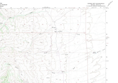 Loomis Mtn., Nevada 1968 Vintage USGS Topo Map 7.5 Quadrangle Topographic