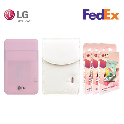 LG Popo Premium Synthetic Leather Case for PD239 PD241 Photo Printer Pink