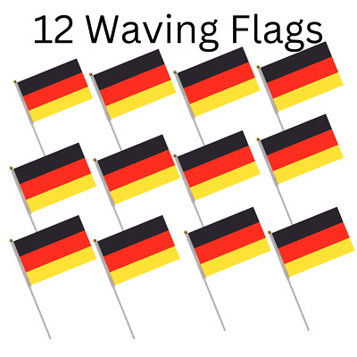 12 x kleine Deutschland wehende Fahnen Länderfahnen WM 2022 Fußball UK 