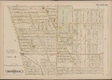 1891 BUFFALO NEW YORK GEORGE URBAN BASEBALL GROUNDS TEUTONIA PARK PS 24 & 84 MAP