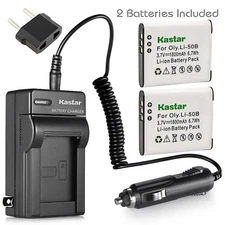 Li-50B Battery or Travel Charger for OLYMPUS Tough TG-870, 620 iHS, 630 iHS