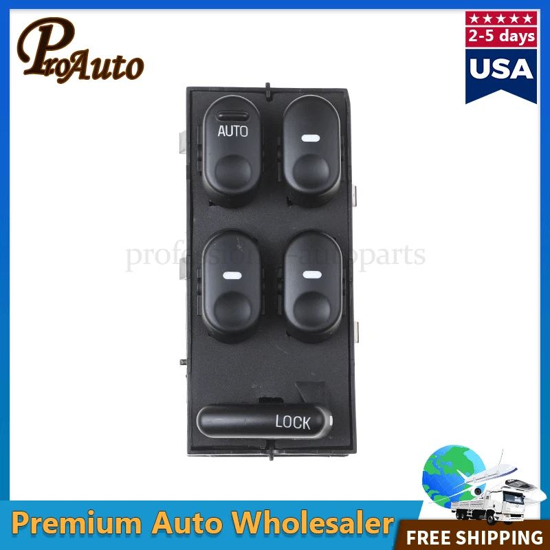 Interruptor de ventana eléctrica maestro del lado del conductor 10433029 para Buick Century Regal 97-05 Foto 2 de 4