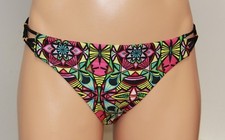 NWT PILYQ Swimsuit Bikini Bottom Pants Size L Mandala Braided Full