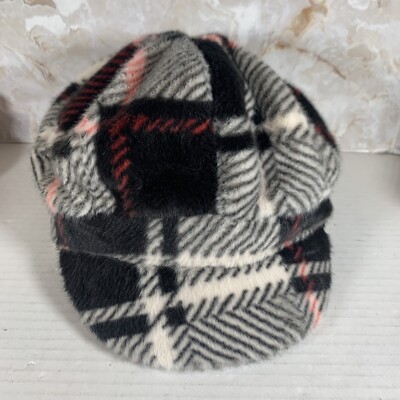 BCBG MAXAZRIA Hat Faux Fur Black White And Red