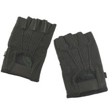 Leather Fingerless Gloves Perforated 100 Genuine Black Gel Palm 2XL