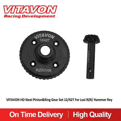 Vitavon HD Steel 12/42T Pinion / Ring Gear Set For Losi Hammer Rey/ RZR