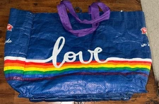 Reusable Hannaford Shopping Grocery Carry Bag Blue Tote We Have Pride Love Gay