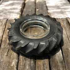 Rare Vintage Hood Advertising Tire Ashtray Deep Cleat HB