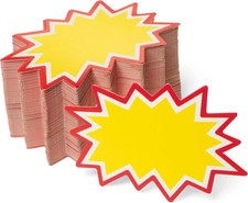Starburst Sale Price Tags 2X3 Inch Yellow 100Pcs  Bright Star Blank for Sale