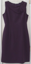 ELIE TAHARI 10 DARK PURPLE WOOL BLEND HEAVIER KNIT STRAIGHT PENCIL DRESS