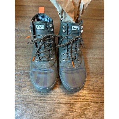 Keds Scout Boot II Water Resistant Olive Green Plaid Lined Ankle Boots W9