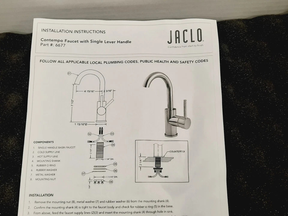 Jaclo Uptown 6677-PN Contempo Single Hole Faucet Polished Nickel *READ* - Image 4 of 4
