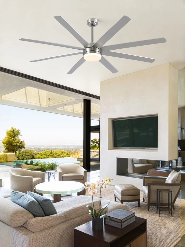 Stylish Brushed Nickel Ceiling Fan with 3 Color Temperatures - Image 4 of 4
