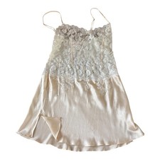 VTG Victoria's Secret Silk Cropped Camisole Medium Paisley Sheer Lace Top READ