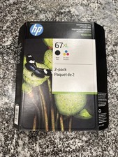 HP 67XL 2-Pack Black  Tri-Color Ink Cartridges Genuine Exp 09/2024 NEW Sealed