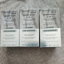 Revolution Hair Toner Shot 3 In 1 BLONDE ICE DIAMOND NEW x 3 boxes