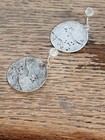 Vtg Round Mixed Metal Bird Earrings Silver Brass Copper Hook Dangle Drop Pierced — photo 6