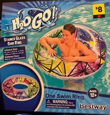 New Bestway H2OGO! Inflatable Stained Glass Pool Swim Ring 41 in x 41 in x 13 in