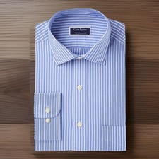 Club Room Men's Slim-Fit L Wrinkle-Resistant Striped Dress Shirt Size: XX