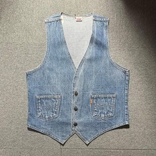Levi's Men 70S 80S Vintage Plain Denim Vest Orange Tab Vintage Limited Edition R