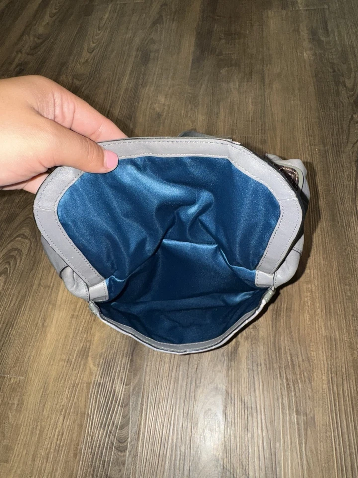 Coach Kristin Spectator Gray Leather Croc Embossed Trim Hobo Shoulder Bag EUC - Image 4 of 4