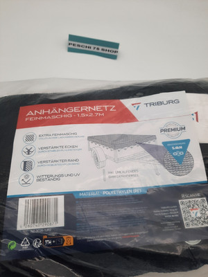 TRIBURG Anhängernetz Feinmaschig 1,5x2,7m Abdecknetz zur Ladungssicherung