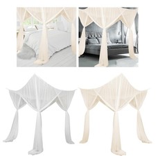 4 Corners Post Canopy Bed Curtain Kids Bed Tent Cozy Elegant Home Universal