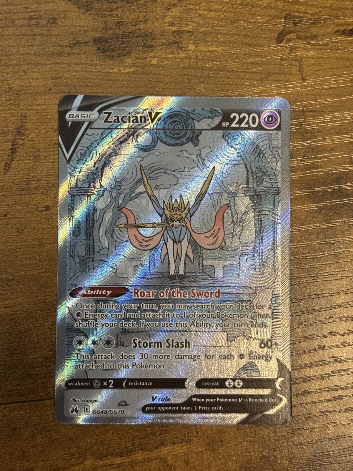 ZACIAN V - GG48/GG70 Crown Zenith Galarian Gallery Holo Pokémon TCG Card