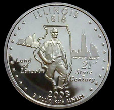 2003 S [SILVER ILLINOIS PROOF] State Quarter Prices | Ungraded