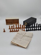Vintage Drueke Chess No. 0. Unweighted Wooden Chessmen Complete in Original Box