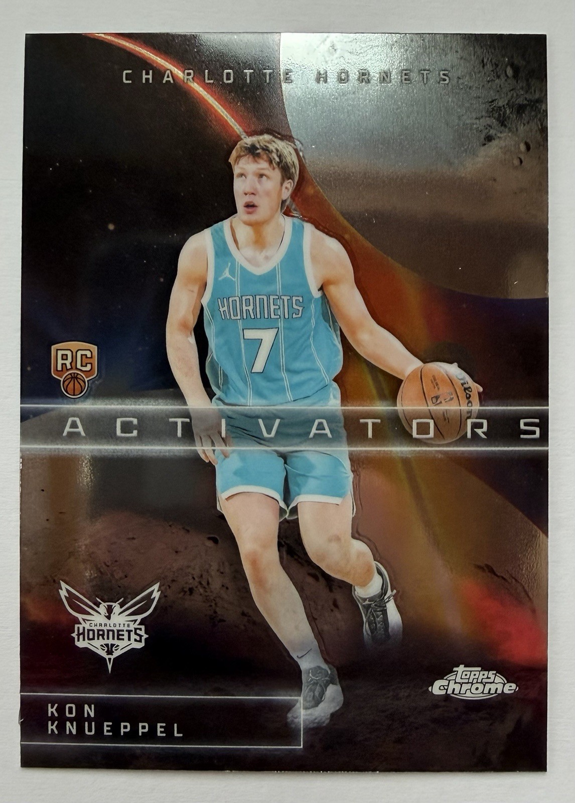 Kon Knueppel 2025 Topps Chrome Basketball Activators Rookie Card Number AC-14