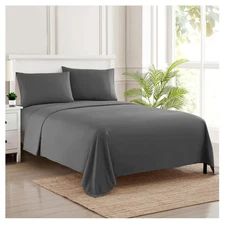 California King Sheet Sets - Breathable Luxury Sheets with Full Elastic & Sec...