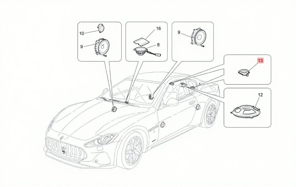 Maserati GranTurismo 2016-2019 Rear Right Luggage shelf