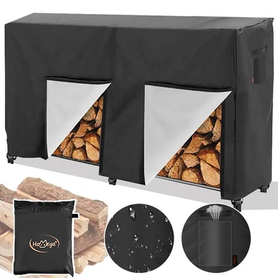 8FT Waterproof Firewood Log Rack Cover Outdoor Wood Holder Protector Heavy Duty - Image 1 of 4